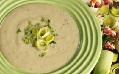 Cream of leek and chestnut soup